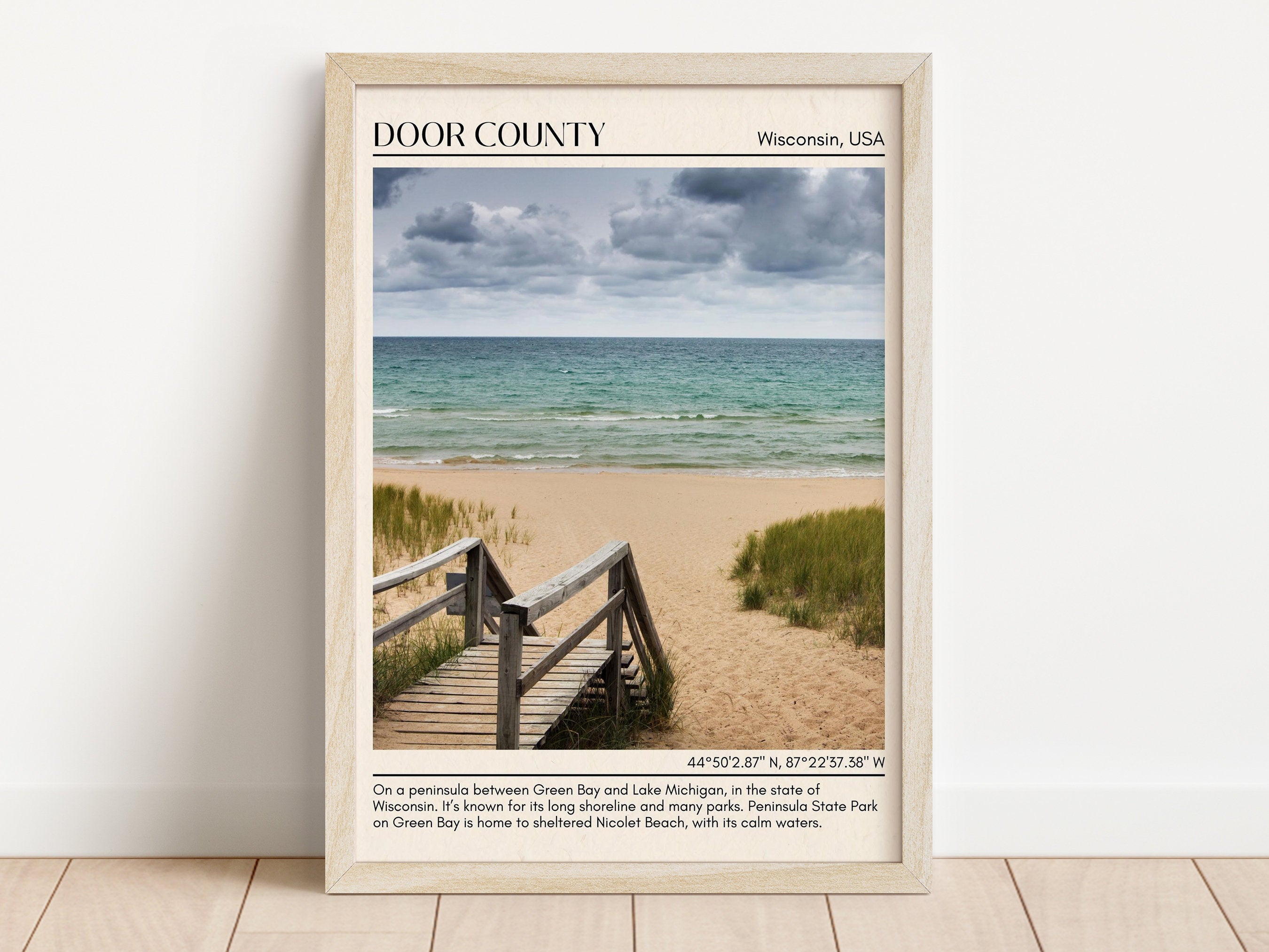 Poster Encadré TNT Take Two – Coucher De Soleil Sur Door County, Wisconsin, Déco Cottage
