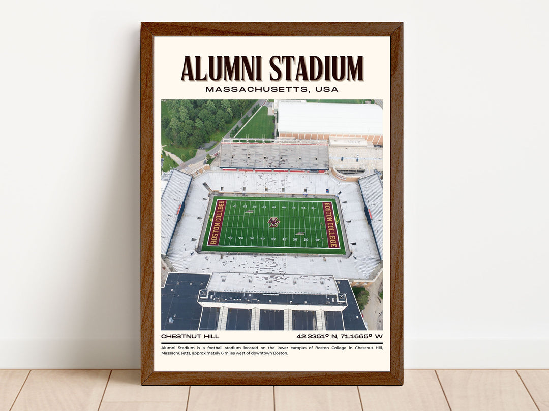 Alumni Stadium Football Retro Wall Art
