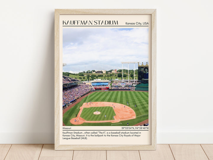 Kauffman Stadium Baseball Minimal Wall Art