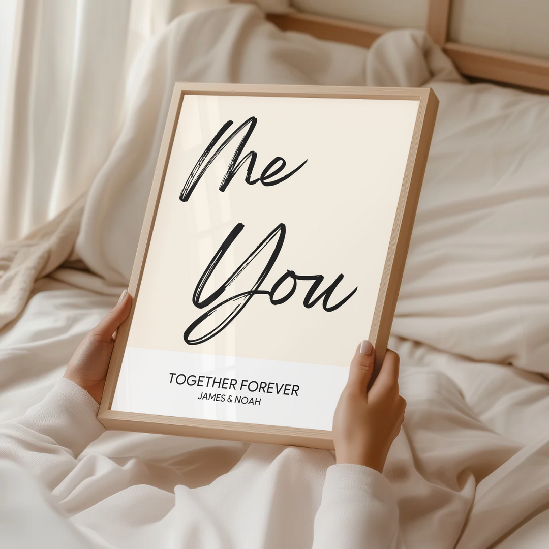 Me and You, Just Us Two Print, Couples Gift, Couple Print, New Home Gift, Christmas Gift for Boyfriend, Birthday Gift, Gift for Girlfriend, Anniversary Gift TW107. UM