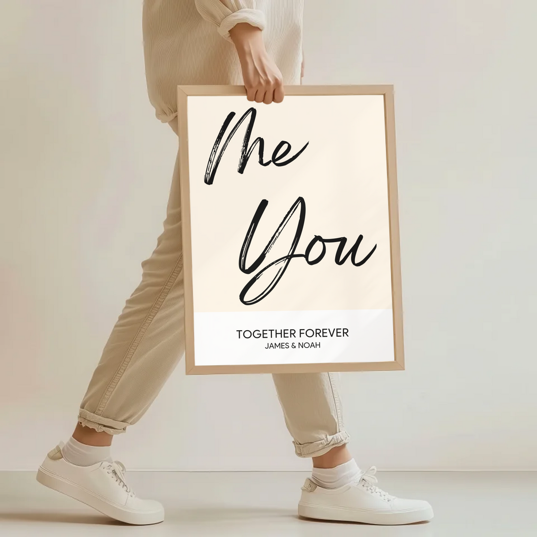 Me and You, Just Us Two Print, Couples Gift, Couple Print, New Home Gift, Christmas Gift for Boyfriend, Birthday Gift, Gift for Girlfriend, Anniversary Gift TW107. UM