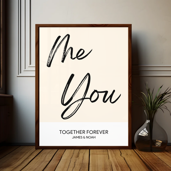 Me and You, Just Us Two Print, Couples Gift, Couple Print, New Home Gift, Christmas Gift for Boyfriend, Birthday Gift, Gift for Girlfriend, Anniversary Gift TW107. UM