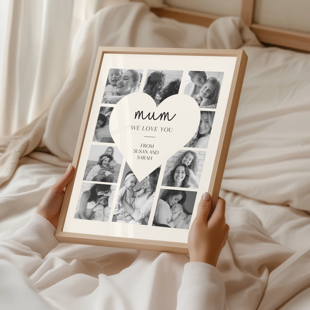 Collage Sign Mothers Day Gift, Love Heart Poster, First Time Mummy, Unique Present For Mum TW204. UM