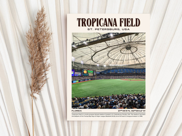 Tropicana Field Stadium Baseball Retro Wall Art