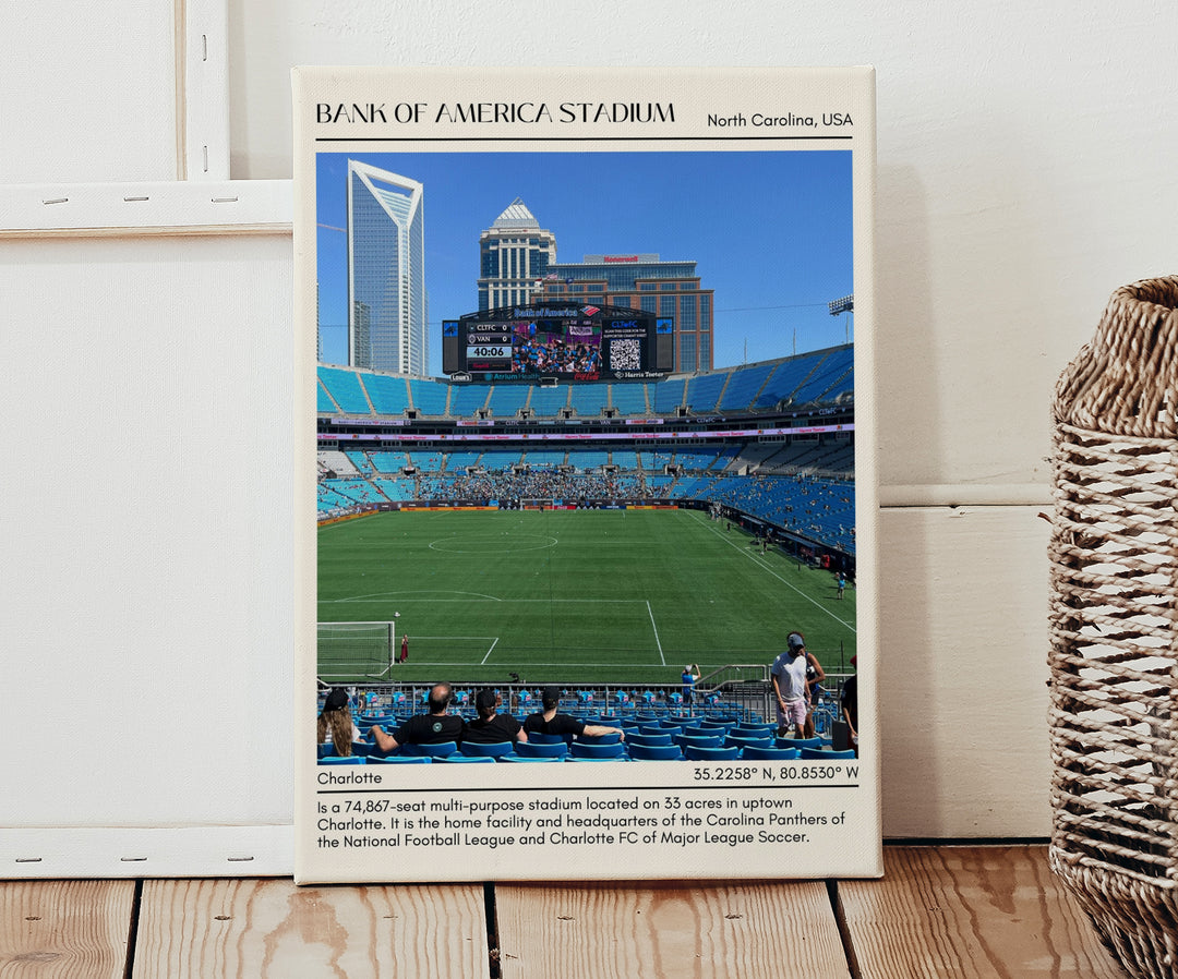 Bank of America Stadium Football Minimal Wall Art