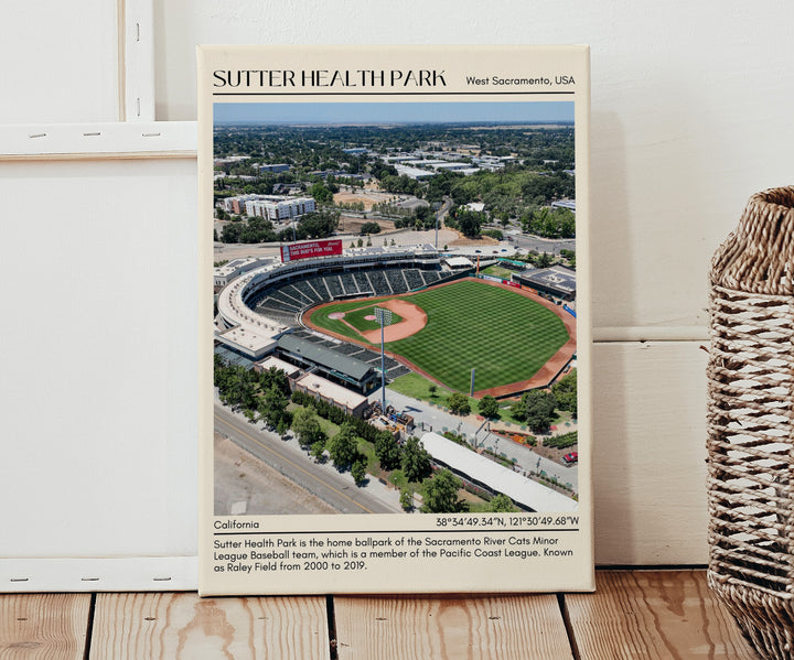 Sutter Health Park Stadium Baseball Minimal Wall Art
