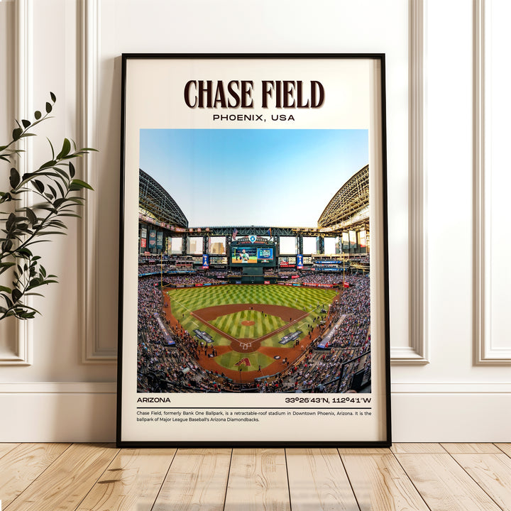 Chase Field Stadium Baseball Retro Wall Art