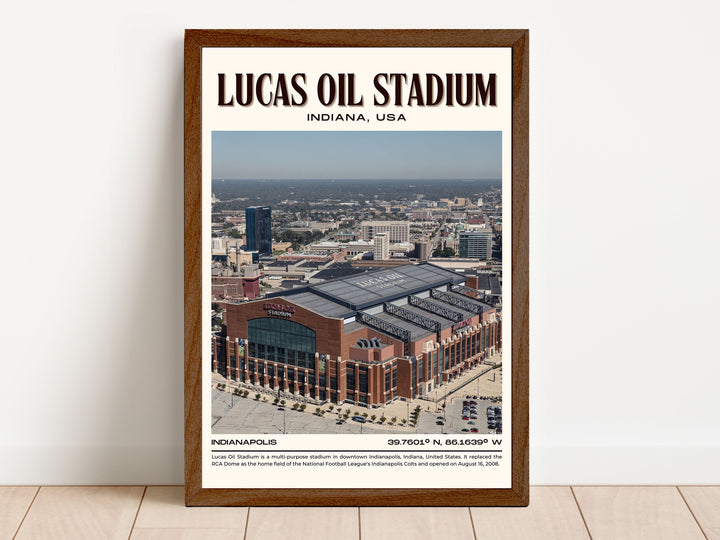 Lucas Oil Stadium Football Retro Wall Art