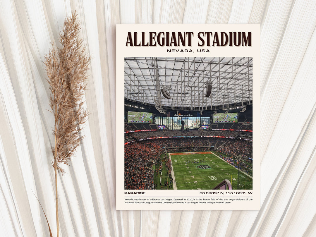 Allegiant Stadium Football Retro Wall Art