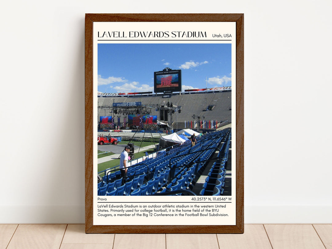 LaVell Edwards Stadium Football Minimal Wall Art