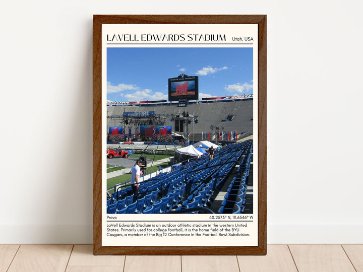 LaVell Edwards Stadium Football Minimal Wall Art