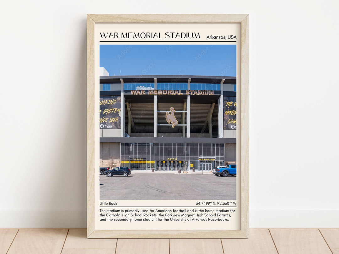 War Memorial Stadium Football Minimal Wall Art
