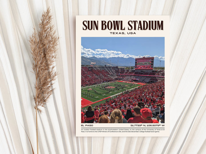 Sun Bowl Stadium Football Retro Wall Art