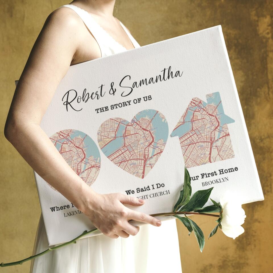 The Story Of Us Personalized Map Canvas