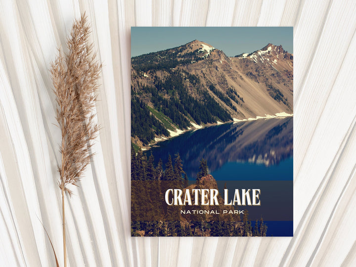 Crater Lake National Park Retro Wall Art, Oregon, USA