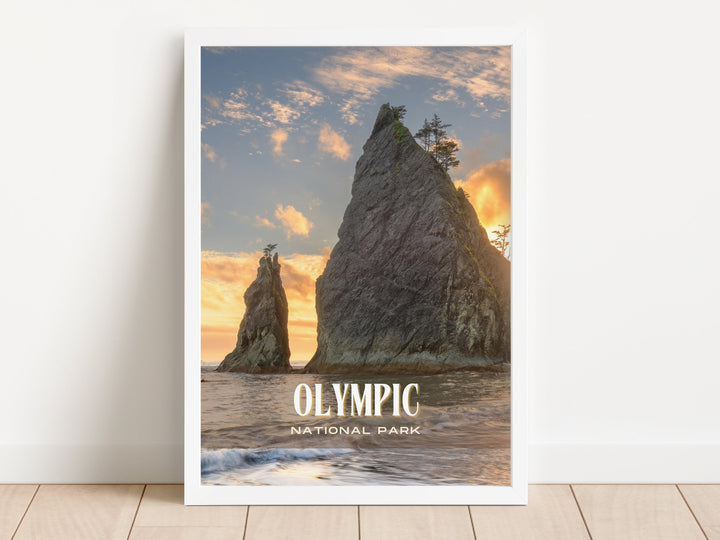 Olympic National Park Retro Wall Art, Washington, USA