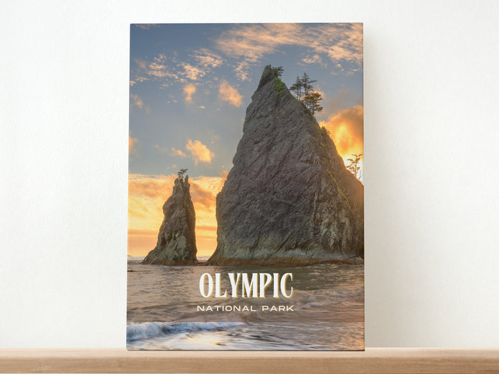 Olympic National Park Retro Wall Art, Washington, USA