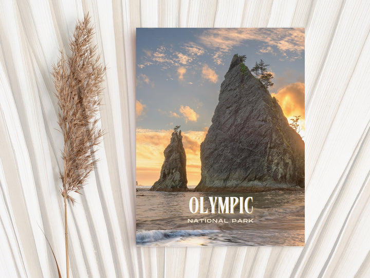 Olympic National Park Retro Wall Art, Washington, USA