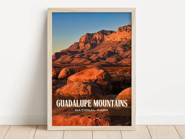 Guadalupe Mountains Retro Wall Art, Texas, USA