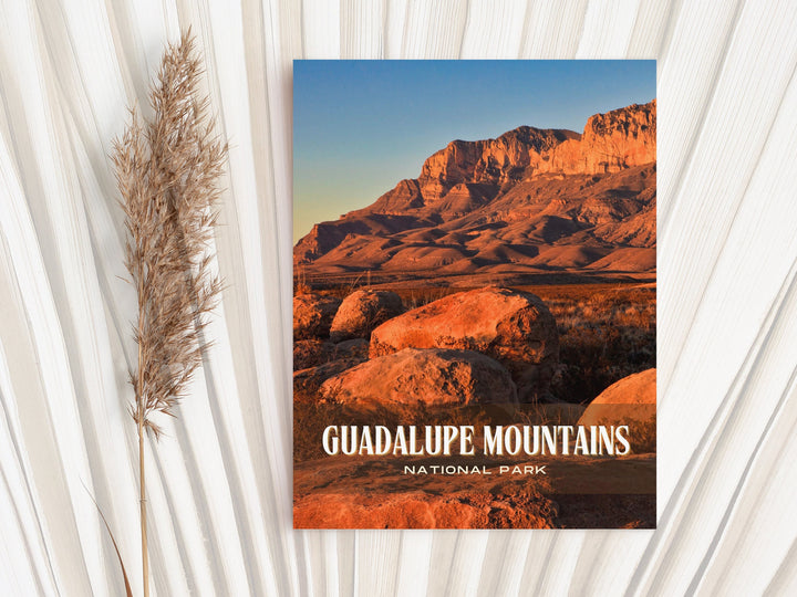 Guadalupe Mountains Retro Wall Art, Texas, USA