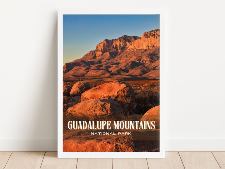 Guadalupe Mountains Retro Wall Art, Texas, USA