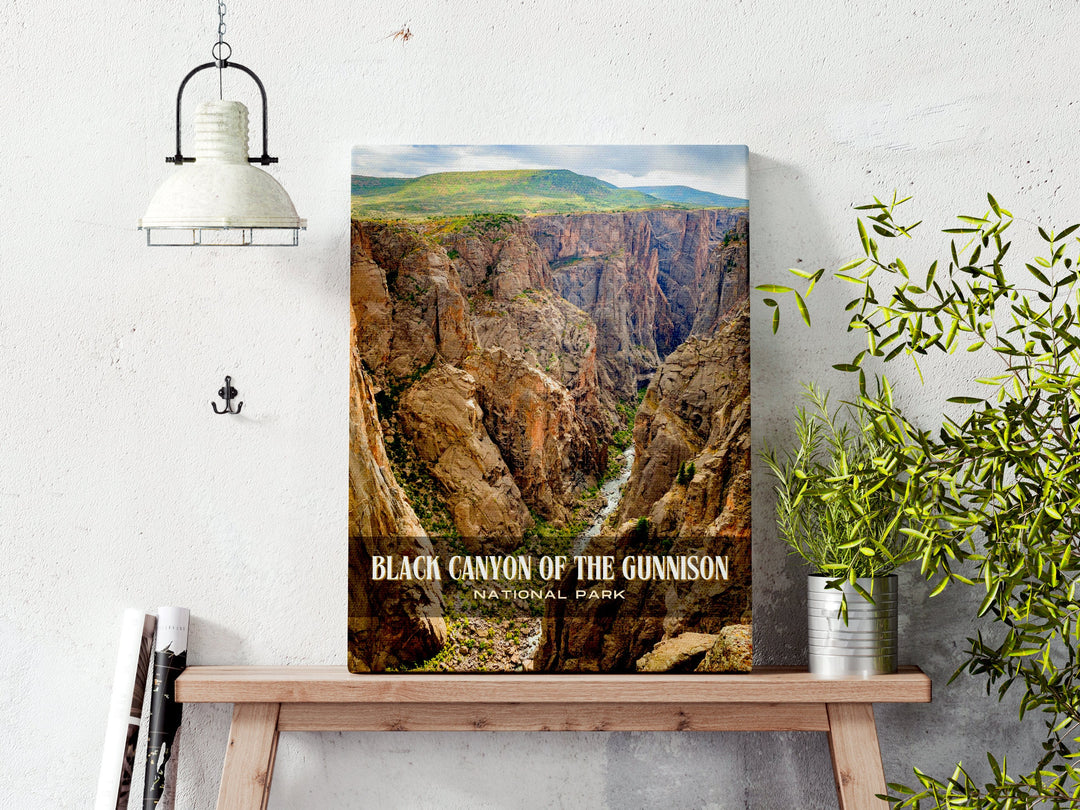 Black Canyon National Park Retro Wall Art, Colorado, USA