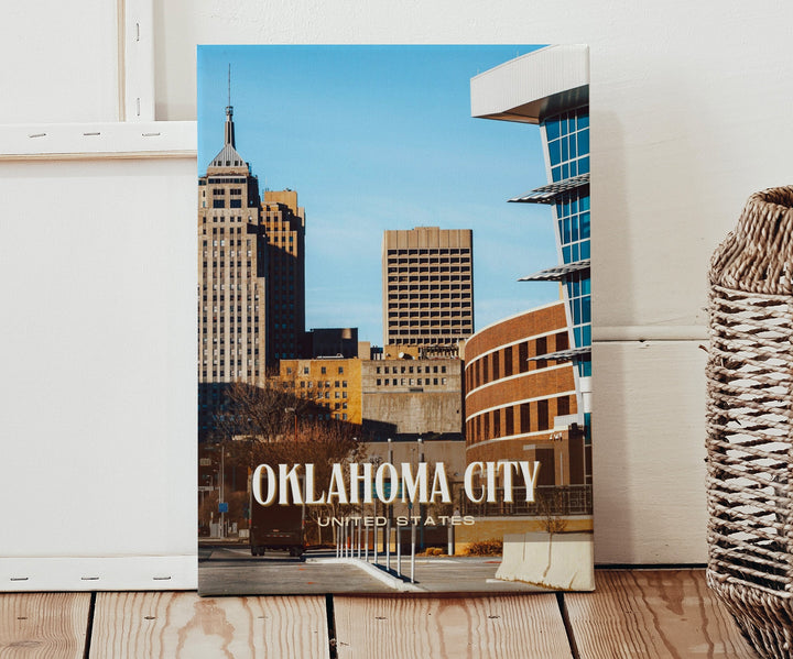 Oklahoma City Retro Wall Art, Oklahoma, USA