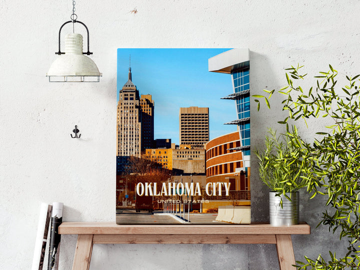 Oklahoma City Retro Wall Art, Oklahoma, USA