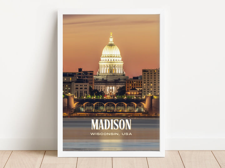Madison Retro Wall Art, Wisconsin, USA
