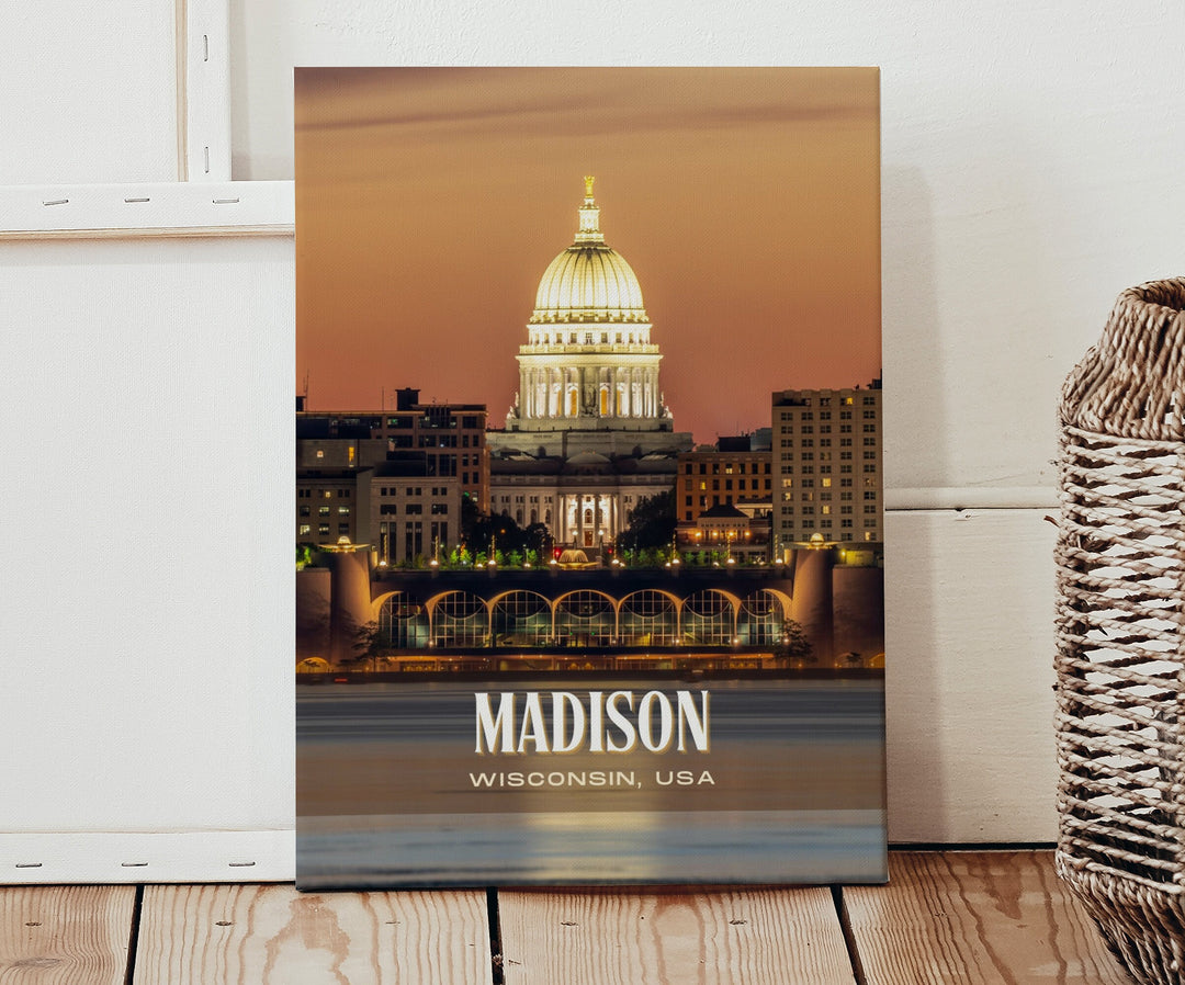 Madison Retro Wall Art, Wisconsin, USA