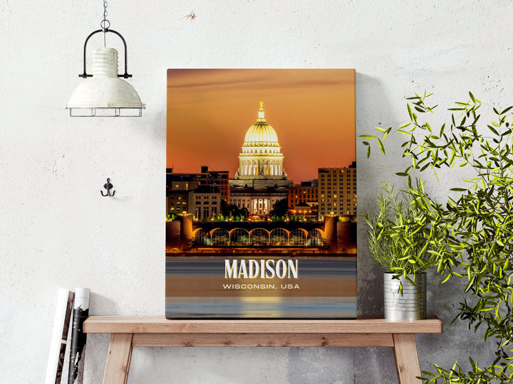 Madison Retro Wall Art, Wisconsin, USA