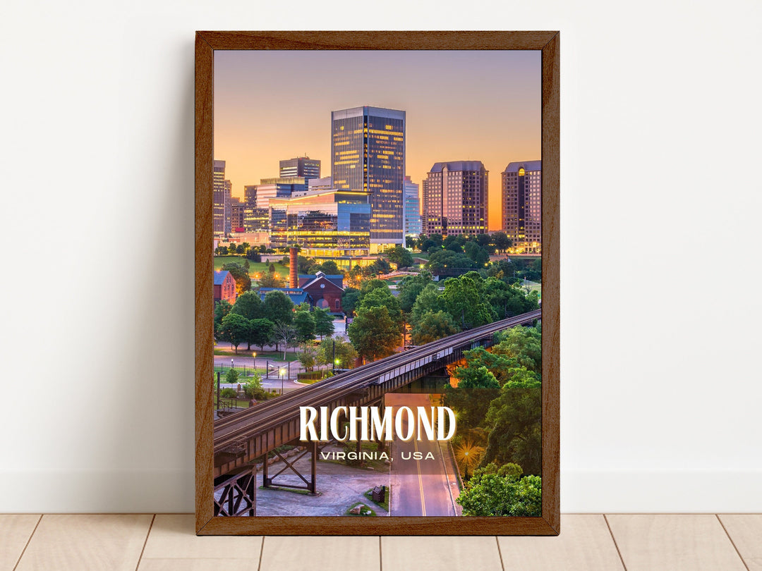 Richmond Retro Wall Art, Virginia, USA