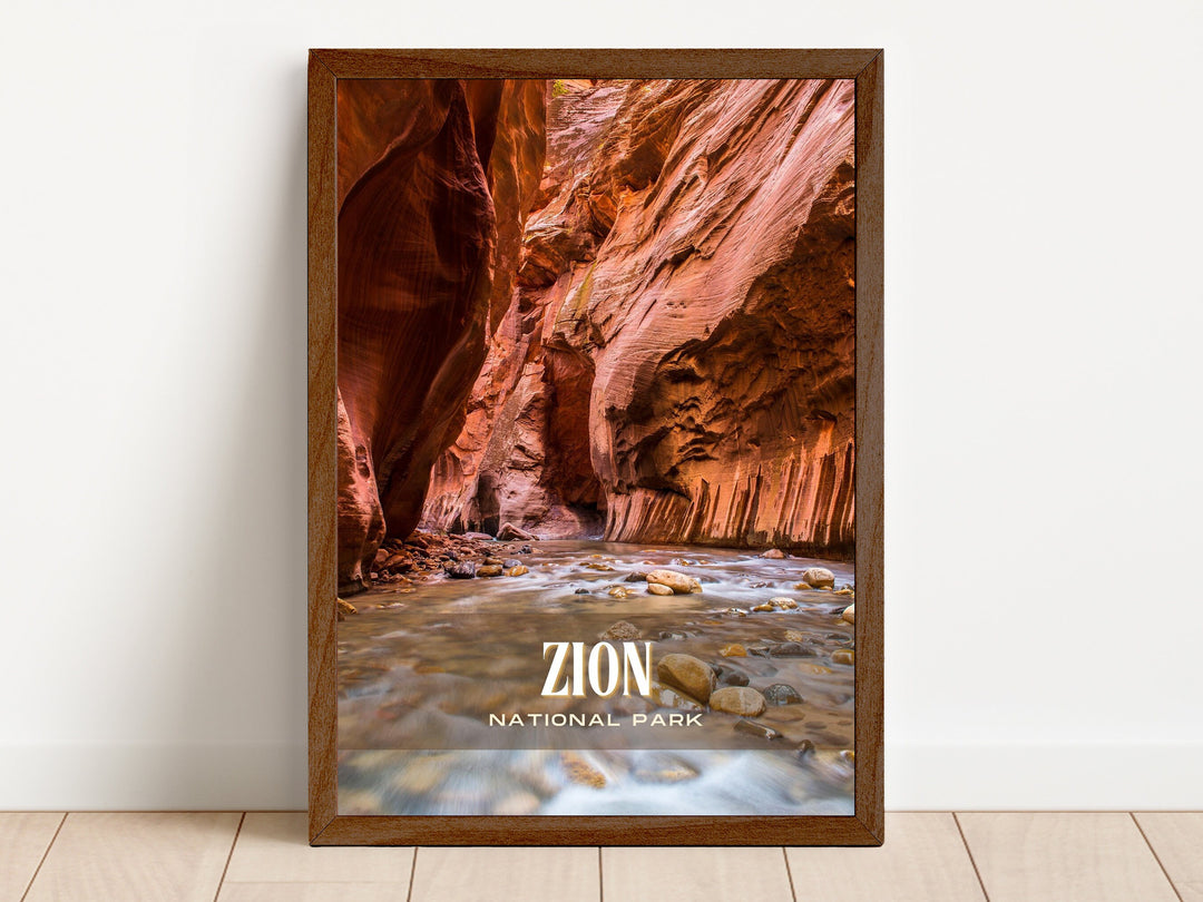 Zion Retro Wall Art, Utah, USA