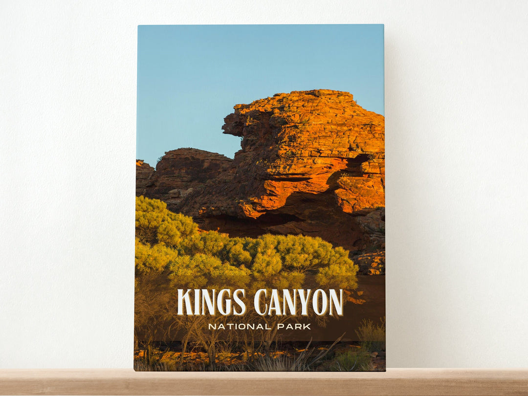 Kings Canyon National Park Retro Wall Art, California, USA