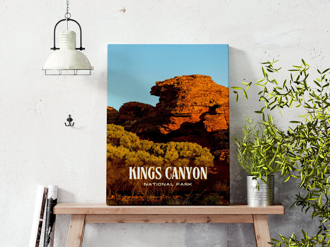 Kings Canyon National Park Retro Wall Art, California, USA