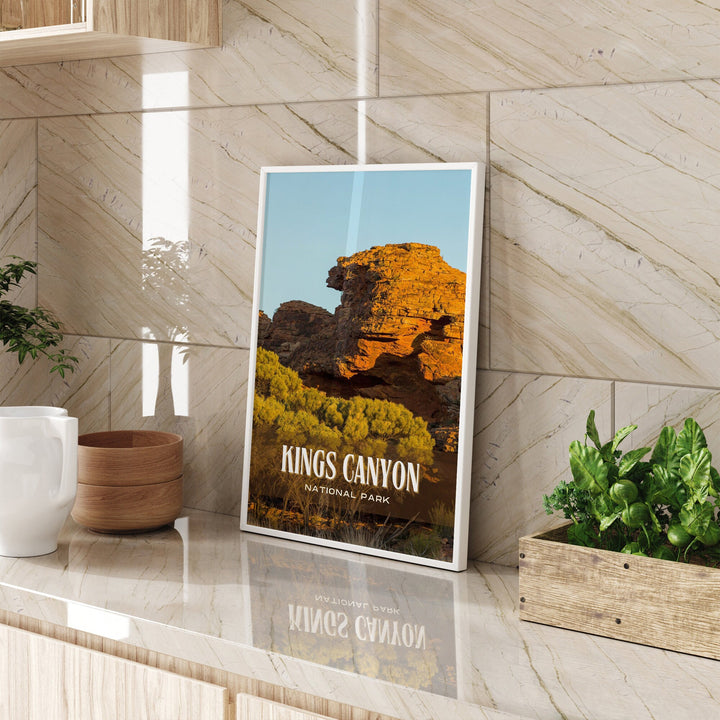 Kings Canyon National Park Retro Wall Art, California, USA