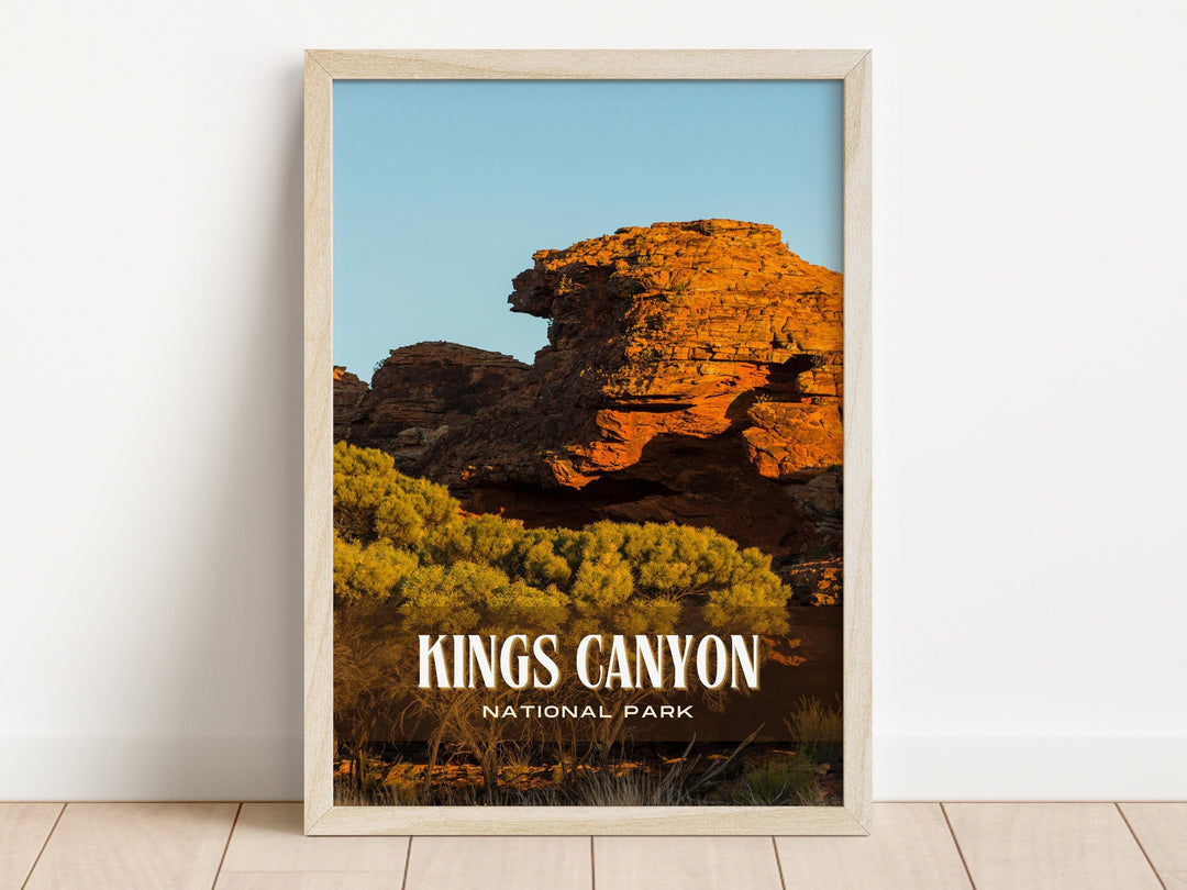 Kings Canyon National Park Retro Wall Art, California, USA