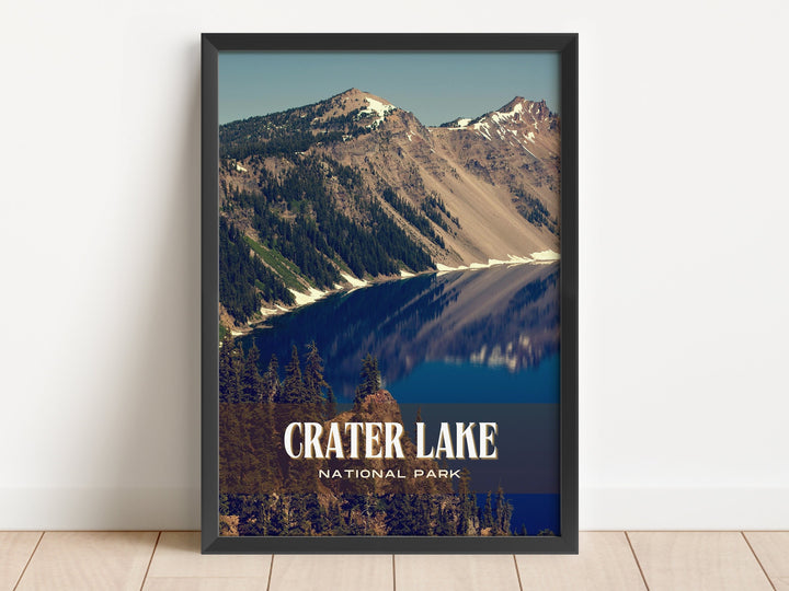 Crater Lake National Park Retro Wall Art, Oregon, USA