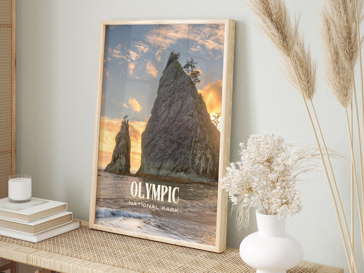 Olympic National Park Retro Wall Art, Washington, USA