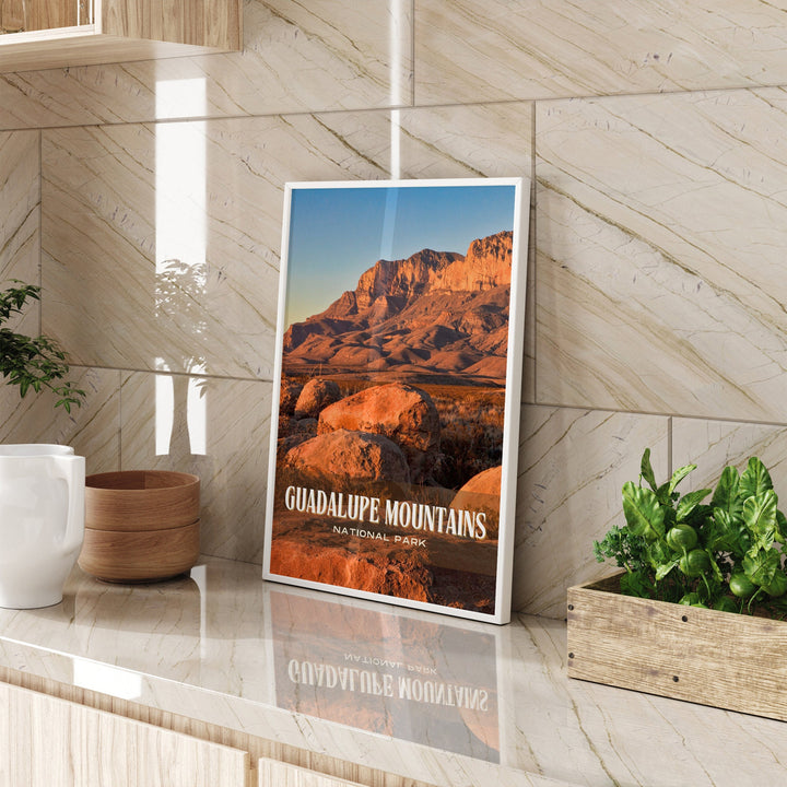 Guadalupe Mountains Retro Wall Art, Texas, USA