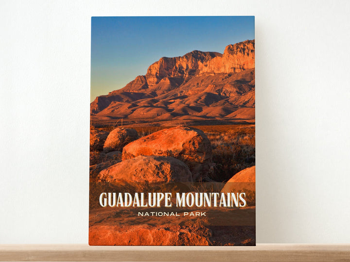 Guadalupe Mountains Retro Wall Art, Texas, USA