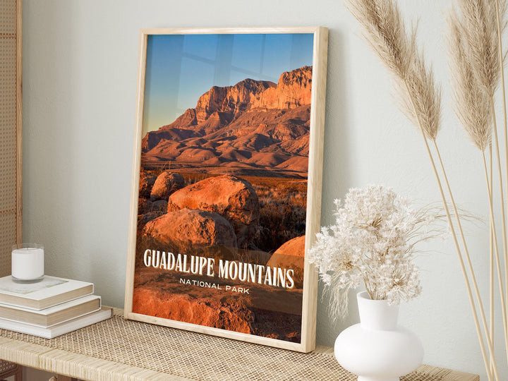 Guadalupe Mountains Retro Wall Art, Texas, USA