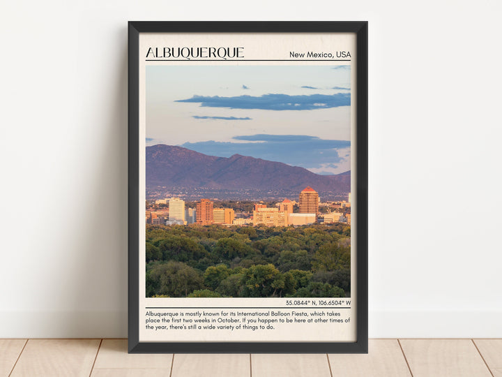 Albuquerque Minimal Wall Art, New Mexico, USA