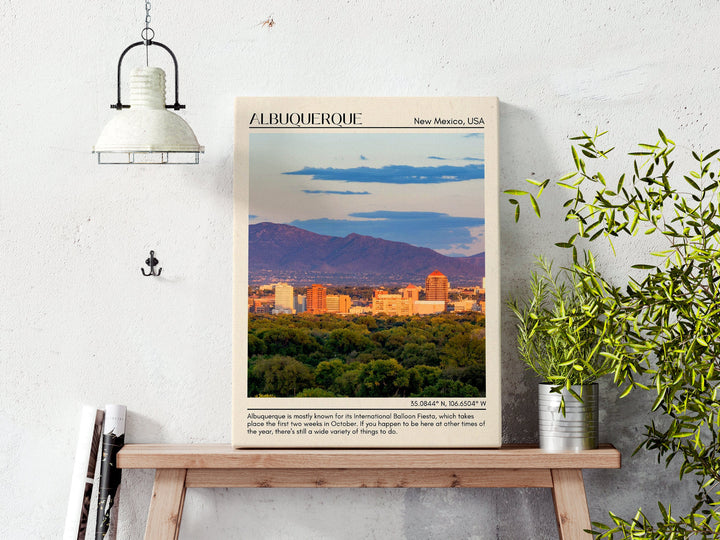 Albuquerque Minimal Wall Art, New Mexico, USA