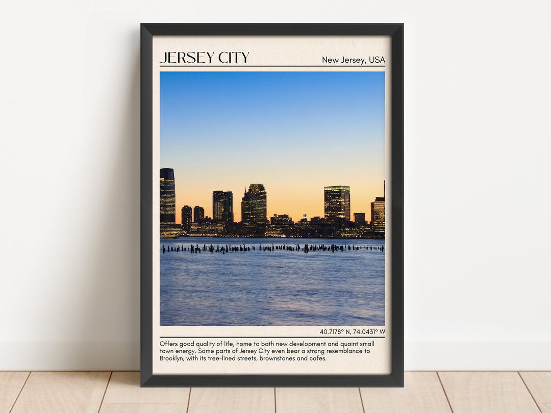 Jersey City Minimal Wall Art, New Jersey, USA