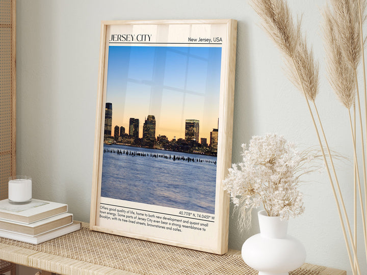 Jersey City Minimal Wall Art, New Jersey, USA