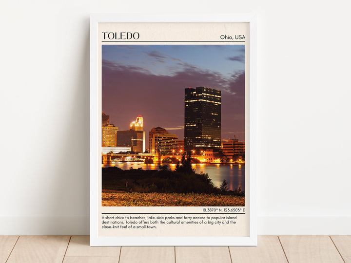 Toledo Minimal Wall Art, Ohio, USA