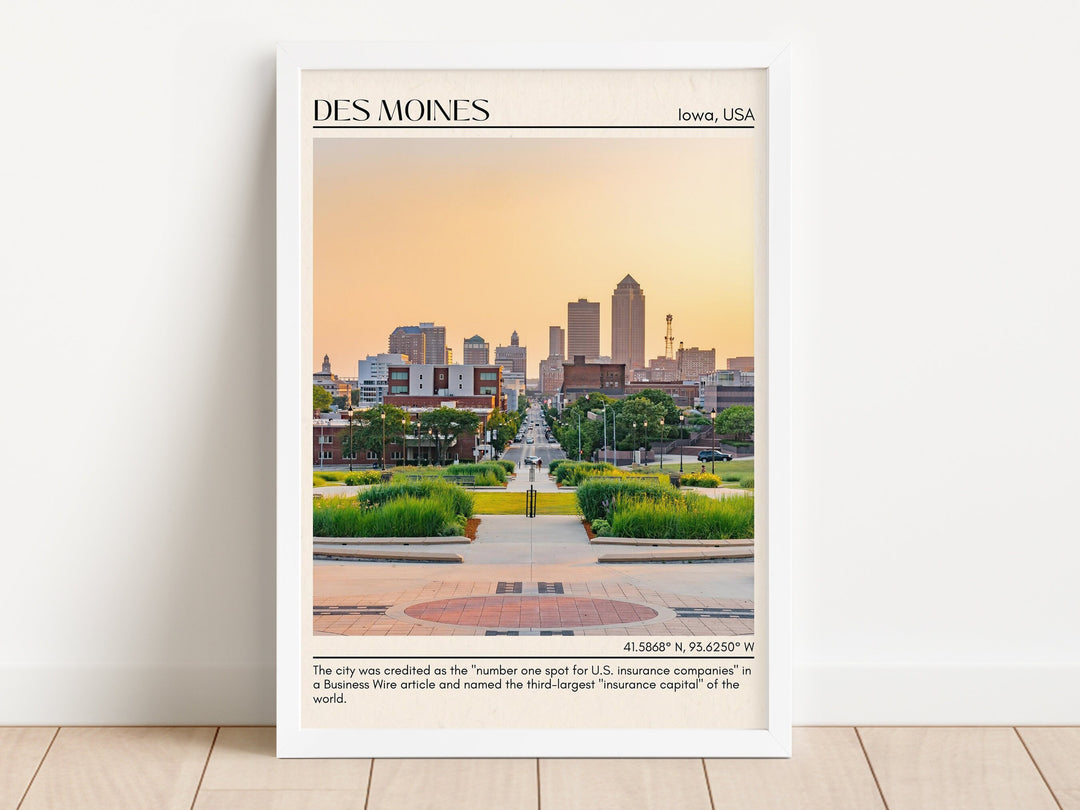 Des Moines Minimal Wall Art, Iowa, USA