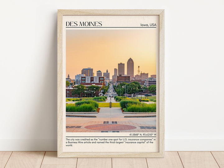Des Moines Minimal Wall Art, Iowa, USA