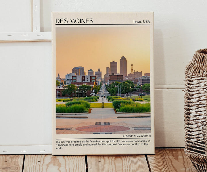 Des Moines Minimal Wall Art, Iowa, USA